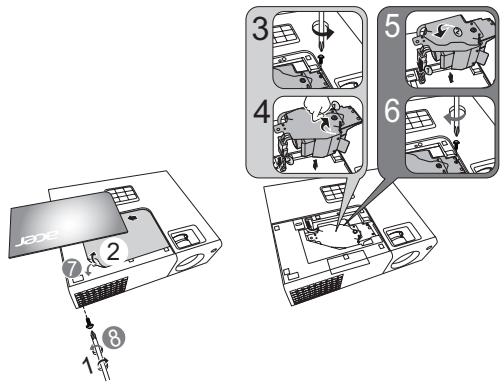 ACER P1341 - Remplacement de la lampe - 2