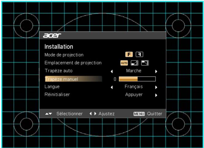 ACER P1341 - Menu d'installation - 1