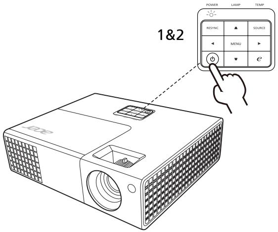 ACER P1341 - Mise sous tension du projecteur - 1