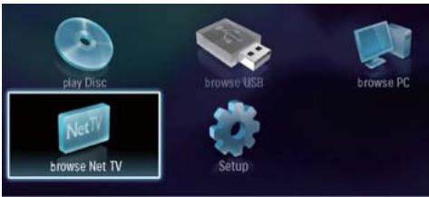 PHILIPS BDP5180 - Utilisation du menu d'accueil - 1