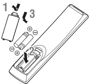 Insertion des piles dans la télécommande 1