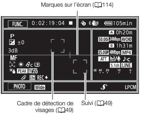 CANON LEGRIA HF G26 - Annexe : icônes et affichages sur l'écran - 1