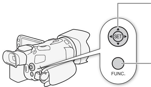 CANON LEGRIA HF G26 - Utilisation de la touche FUNC. et du joystick - 1
