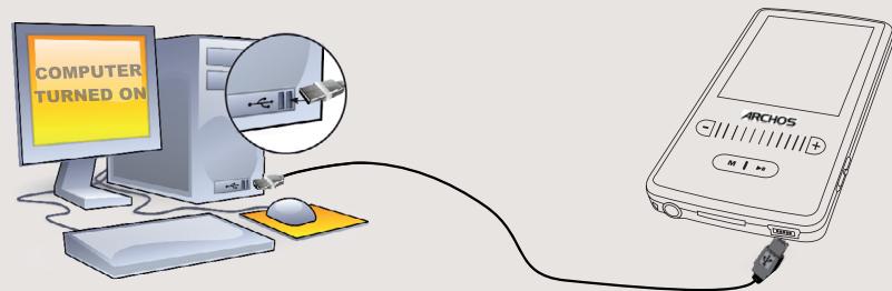 ARCHOS 2 VISION 86B - Charger et connecter à votre ordinateur - 1