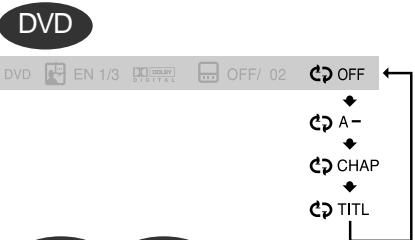 SAMSUNG HT-DS 400 ARG - Pour sélectionner le mode Repétition de lecture dans l'écran d'informations du disque - 1