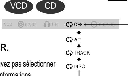 SAMSUNG HT-DS 400 ARG - Pour sélectionner le mode Repétition de lecture dans l'écran d'informations du disque - 2