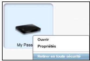 WESTERN DIGITAL MYPASSEPORTULTRA1TO - Déconnexion du lecteur en toute sécurité - 2