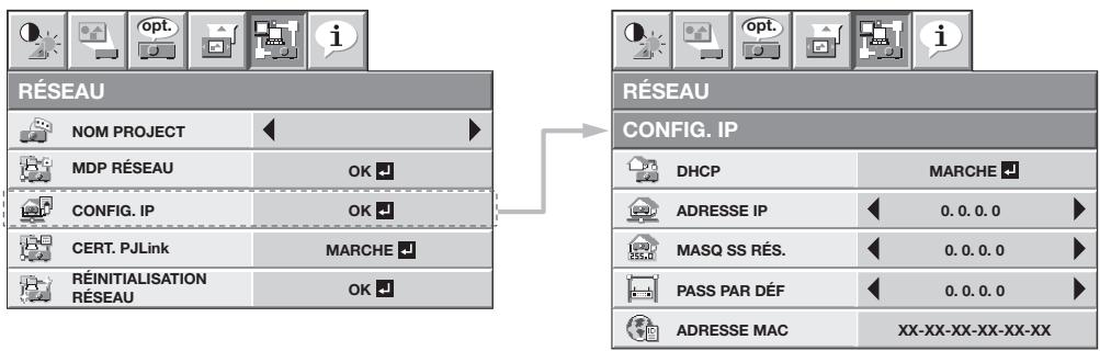 MITSUBISHI HC7800 - Menu réseau - 1
