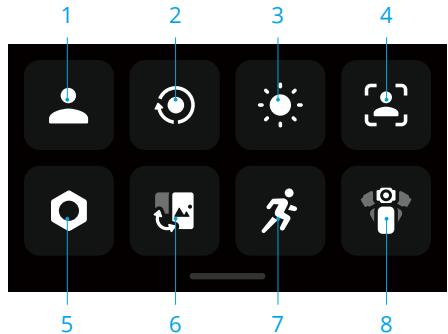 DJI Camescope - Balayer vers le bas - menu contrôle - 1