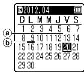 OLYMPUS VN-712PC - Quand l'enregistreur est en mode arrêt, appuyez sur la touche calendar/scene. - 1