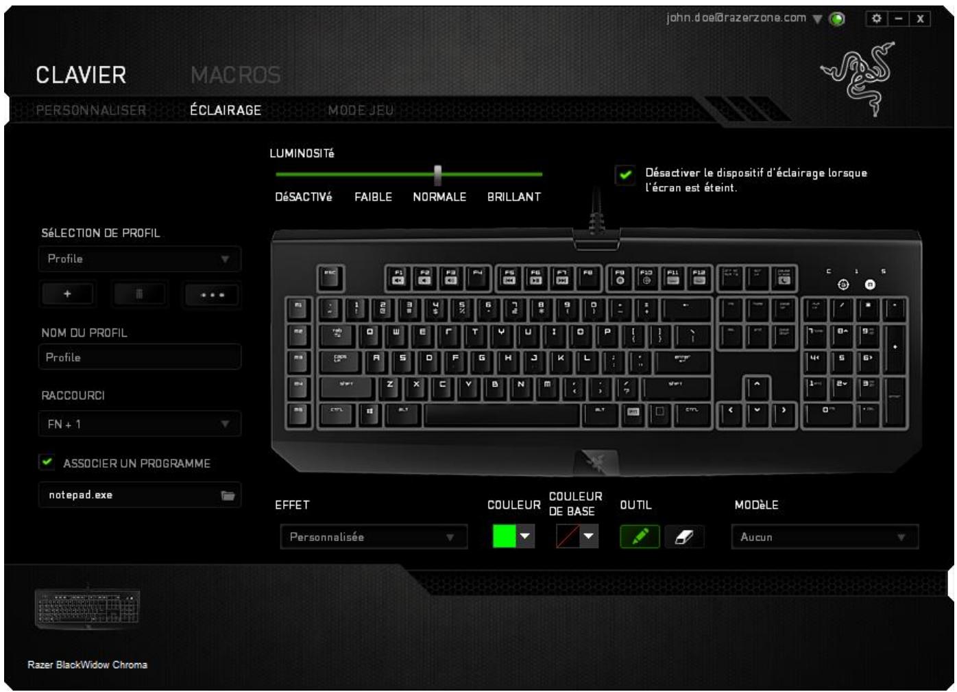 RAZER BLACKWINDOW CHROMA - Personnalisation des effets d'éclairage - 1