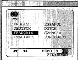 LANG ENGLISH ESPAÑOL DEUTSCH DUTCH FRANÇAIS SVENSKA ITALIANO PORTUGUÊS MÉMOIRE:OK FIN:MEND