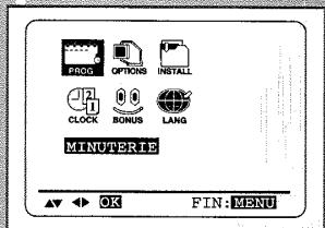PROCK OPTIONS INSTALL CLOCK BONUS LANG MINUTERIP OK FIN: MENU