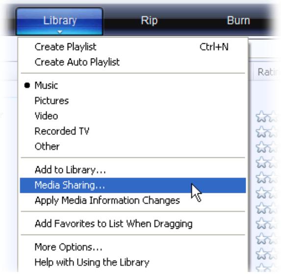 ARCHOS 101860cob - Configuration des options de partage du lecteur windows MEDIA® - 1