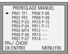 DAEWOO SV241S - Noms des chaînes - 1