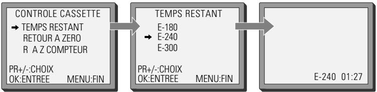 DAEWOO SV241S - Temps de bande restante et durée d'enregistrement de la cassette - 2