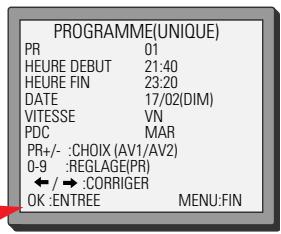 DAEWOO SV241S - Liste des programmes - modification ou effacement de programmes - 3