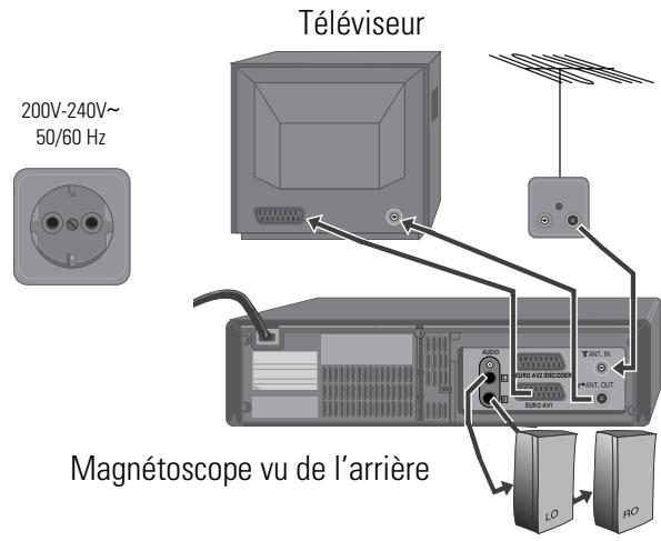 DAEWOO SV241S - Connexion du magnétoscope - 1