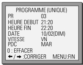 DAEWOO SV241S - Liste des programmes - modification ou effacement de programmes - 4