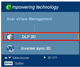 ACER P1340W - Configuration d'un environnement 3D - 2