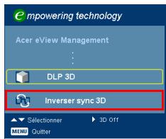 ACER P1340W - Configuration d'un environnement 3D - 4