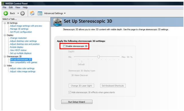 ACER P1340W - Configuration d'un environnement 3D - 6