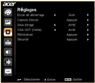 ACER P1340W - Réglage - 3