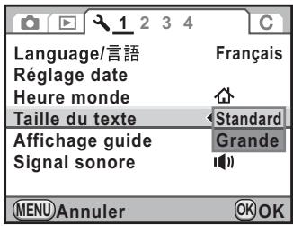 PENTAX K7+DA18-55WR+50-200 - Réglage de la taille du texte - 1