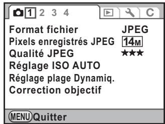 PENTAX K7+DA18-55WR+50-200 - Appuyez sur le bouton de navigation () ou tournez la molette arrête ( vers la droite (vers q) - 1