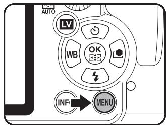 PENTAX K7+DA18-55WR+50-200 - Appuyez sur le bouton MENU. - 1