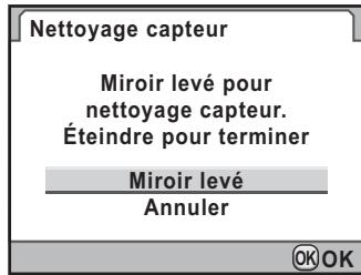 PENTAX K7+DA18-55WR+50-200 - Appuyez sur le bouton de navigation () pour sélectionner [miroir levé] puis appuyez sur le bouton OK. - 1
