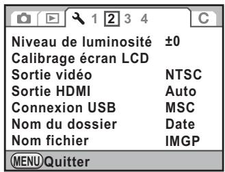 PENTAX K7+DA18-55WR+50-200 - Paramètres de réglage du menu préférences - 2
