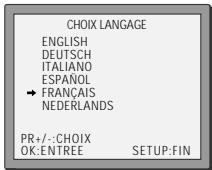DAEWOO SF9300S - Configuration de la langue - 1