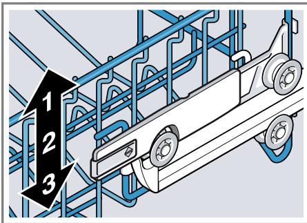 NEFF VAISSELLEINTEGRABLE91135Q60XSE - Ajuster le panier à vaisselle supérieur avec les leviers latéraux - 2