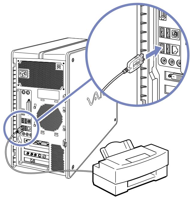 SONY PCV-RZ - Branchement d'une imprimante USB - 1