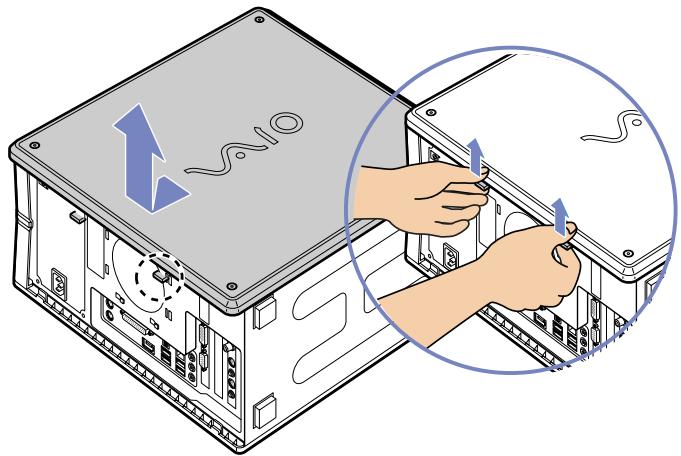 SONY PCV-RZ - Ouverture du panneau latéral - 1