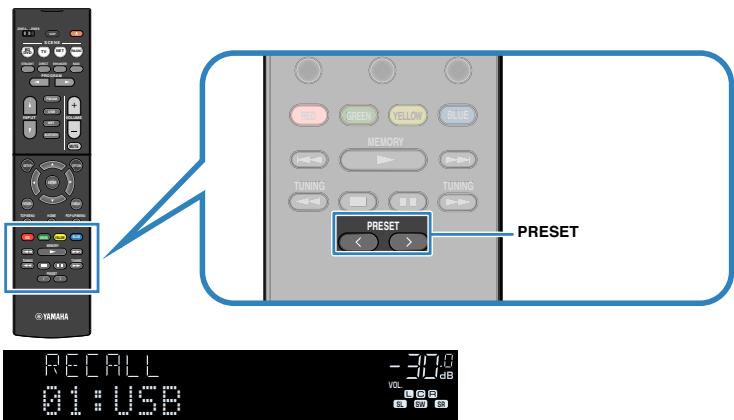 YAMAHA HTR-4072 - Appuyez sur PRESET pour selectionner le contenu souhaite. - 1