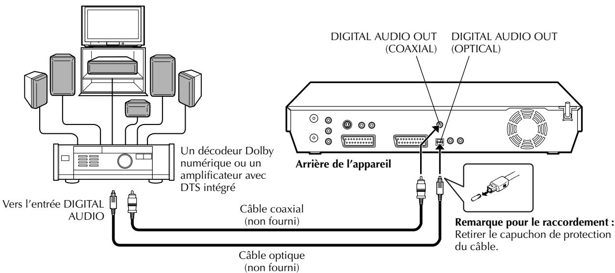 JVC DRM1 - Raccordement d'un décryptage dolby digital ou d'un amplificateur avec DTS intégré - 1