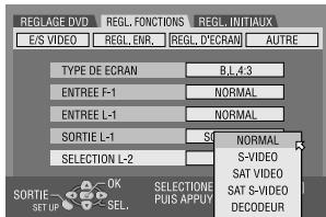 JVC DRM1 - Sélectionner le mode d'entrée pour le connecteur l-2 in/decoder. - 1