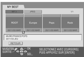 JVC DRM1 - Sélectionner l'item. - 1