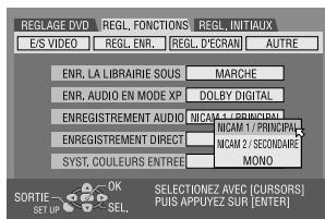JVC DRM1 - Sélectionner l'option souhaitée. - 1