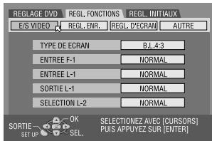 JVC DRM1 - Accéder à l'écran "e/s VIDEO". - 1