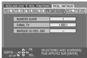 JVC DRM1 - Acceder à l'écran "PR sat/guide". - 1