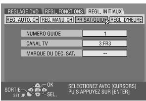 JVC DRM1 - Acceder à l'écran "PR sat/guide". - 1