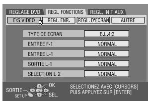 JVC DRM1 - Accéder à l'écran de réglage de sortie/entrée. - 1