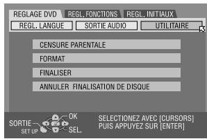 JVC DRM1 - Acceder à l'écran "UTILILTAIRE". - 1