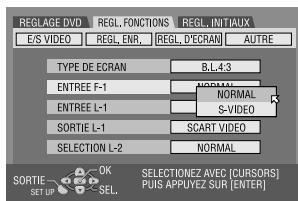 JVC DRM1 - Sélectionner le mode d'entrée pour le connecteur video/s-video. - 1