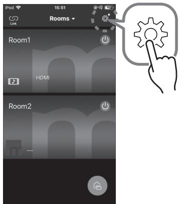 iPod 15:51 Rooms Link Room1 HDMI Room2
