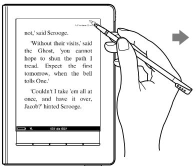 SONY LIVNU PRS600 SILVER - Taper deux fois dans le coin supérieur droit de la page d'un livre - 1