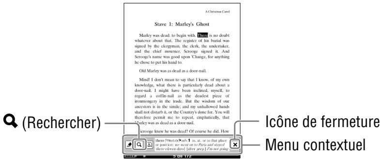 SONY LIVNU PRS600 SILVER - Dans la page du livre, tapez deux fois sur le mot de votre choix. - 1